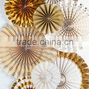 Wholesale Tissue Paper Hanging Fans And Pompoms Halloween Party Decoration