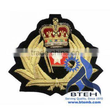Bullion Hand Embroidered Military Cap Badge Patch Emblem