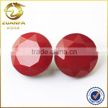 Round shaped red glass stones, wholesale synthetic diamonds foiled back loose gemstones, stone customized