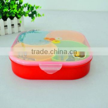 Square divided Sealed PP plastic candy jar with lid/lids for candy jars//lids for candy jars