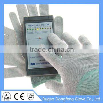 Carbon ESD PVC Palm Dotted Gloves - Non-slip cleanroom gloves