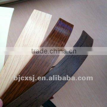 pvc tap/best selling 1*19mm wood grain color pvc edge banding for furniture tap