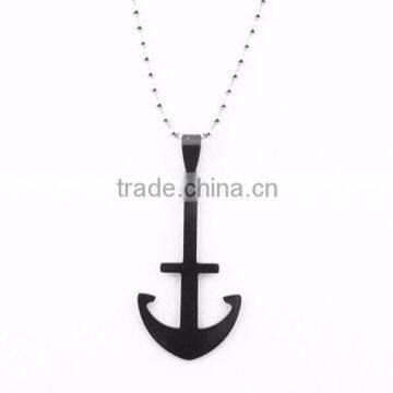 Customized shape black titanium steel anchor pendant