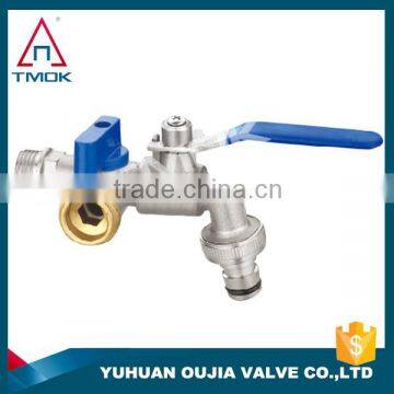 TMOK1/2"brass materal washing machine bibcock double faucet