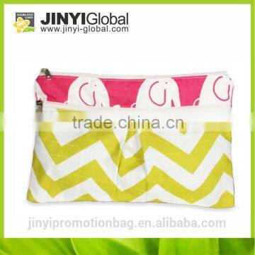 2014 hot sale cosmetic bag canvas printing with special zipper