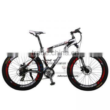 cheap aluminum mtb with double mechanical disc brake and 50mm travel front suspention fork