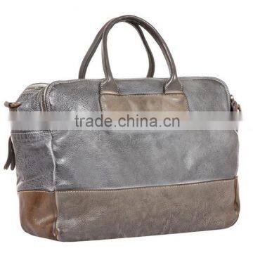 MD6031 custom high quality light grey plain real leather handbag ladies