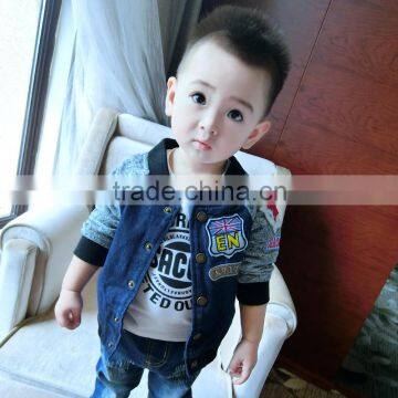 One Piece Kid Boy Clothing Frock Design Denim Coat For Wholesale China