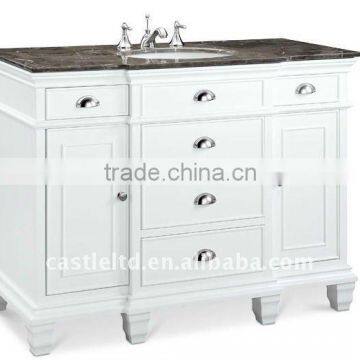 White single bowl sink bathroom vanity