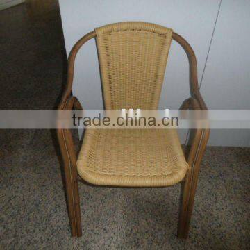 Rattan outdoor chair in bamboo looking