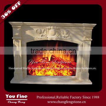 Carved Decorative Marble Arch Style Fireplace