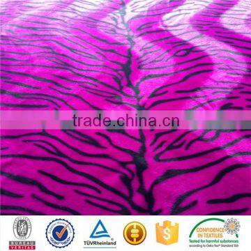 Hot Sell 100%polyester animal design zebra skin Print minky fabric for baby blanket