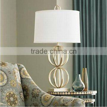 White Fabric Lampshade Study LED Table Lamp for Hotels