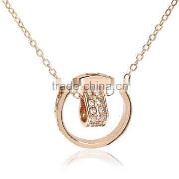 Fake Gold 18k Made With Austrian Crystal Rhinestone Heart Pendent Chain Necklace