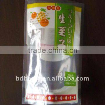 three side seal clear plastic bags with bottom gusset for cracker