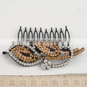 Rhinestone chain leaves hair combs hair jewelry