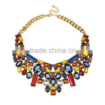 Crystal cube cheap alloy ladies necklace