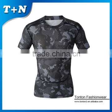 Latest design athletic apparel manufacturers , Elastane body tight t shirts