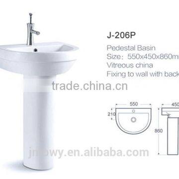 Cheap ceramic pedestal sinks hand washing basin