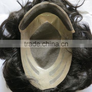 indian hair toupee with french lace