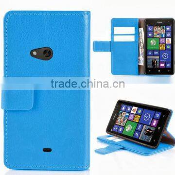 For blue Nokia lumia 625 wallet leather case high quality factory's price