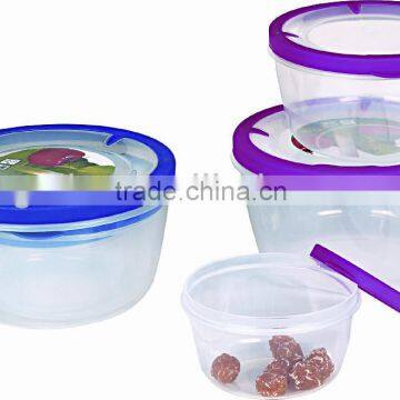 3pcs round food containers, plastic food container set