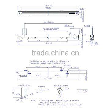 HW-10008NP Slide Potentiometer Push the Handle Potentiometer Carbon Element photo-2