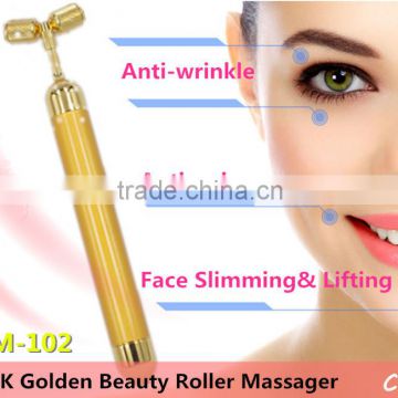 Feshion 24k golden facial massager hand roller beauty Personal Care machine tools muscle roller stick