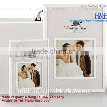 MOQ 5 sets 8*12,12*18 white acrylic cover wedding album for promotion