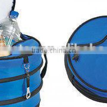 Solid color and high capacity fortable insulated round cooler bag