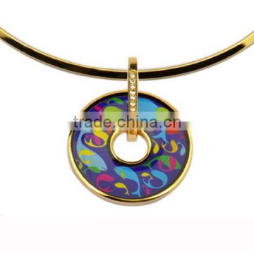 Cheap price hot selling round shaped printing paper stainless steel custom jewelry cheap custom jewelry bulk custom jewelry