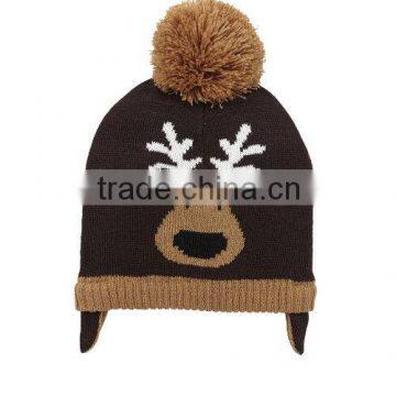 2013 newest kids knitted animal hat with ear flap
