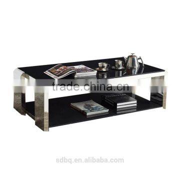 PT-T017 Glass top stainless steel base table glass top coffee table Home Furniture Modern Design Tea Table Design