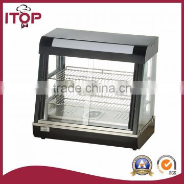 Curved glass electric food warmer for home