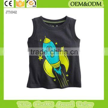 2015 new Sleeveless t-shirt children's clothes Printing t shirt kids kids s shirt