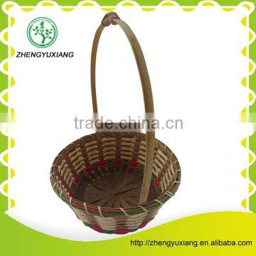 Handwoven bamboo berries picking basket with carrier handle