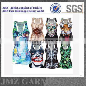 JMZ summer women vogue shirts with polyester and cotton