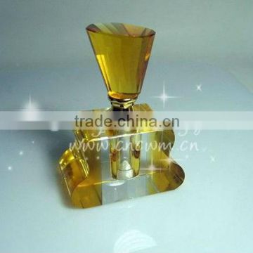 Fashion Yellow Crystal Decorative Perfume Bottle For Holiday Gift