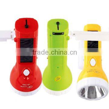 Factory derect Solar panel led flashlight 1W rechargeable torch flashlights 1909