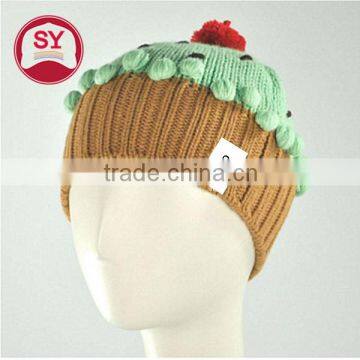 Cupcake Beanie Hat /pom on Top Winter Hat photo-2