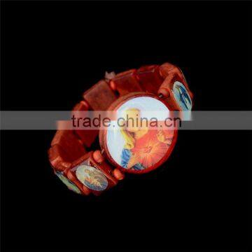 Easter Day Wood Rosary Round Virgen Figure Picture Coffee Bracelets Jewelry God Jesus Cross Beaded Bracelets For Christian