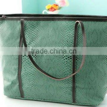 Green color ladies tote bag,Fashion design handbag for women,2013 hot gifts