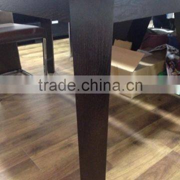 TB Rectangle Glass Top Wooden Dining Table Leather Chair Brown Wood Dinette Sets photo-4