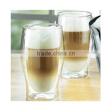 High quality double wall glass coffee cup