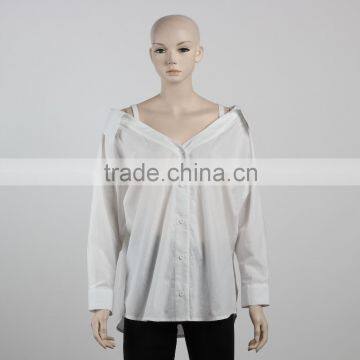 F5W11033 Wholesale Women Long Sleeve White Shirts