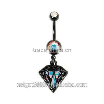 diamond belly ring display body piercing jewelry