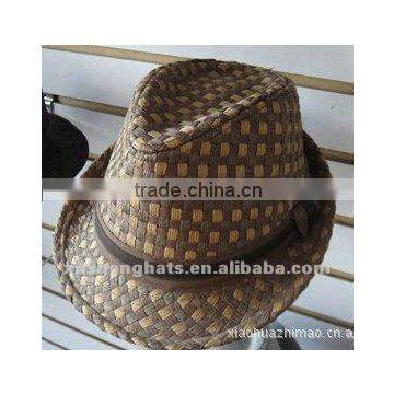 ribbon band straw fedora hat. 2012fashion paper straw fedora hat