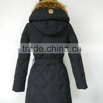 Women Long Hair Faux Fur Hood Puffy Quilted Waterproof Down Jacket photo-2