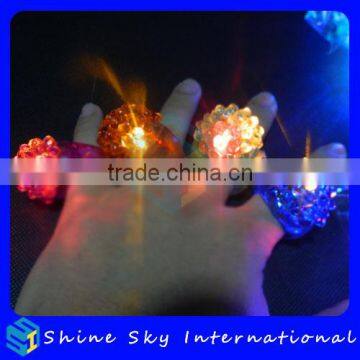 Light up flashing ring promotional gifts soft strawberry multicolors flashing ring