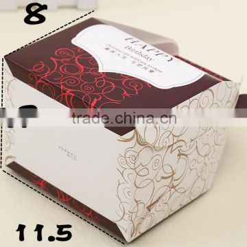 brown middle paper cake box with handle cracker box Muffin box Mousse box chicker